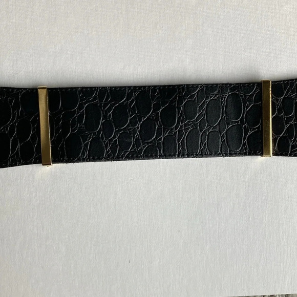 Vintage Gail Labelle Black Pebbled Leather Adjustable Belt - Picture 5 of 12
